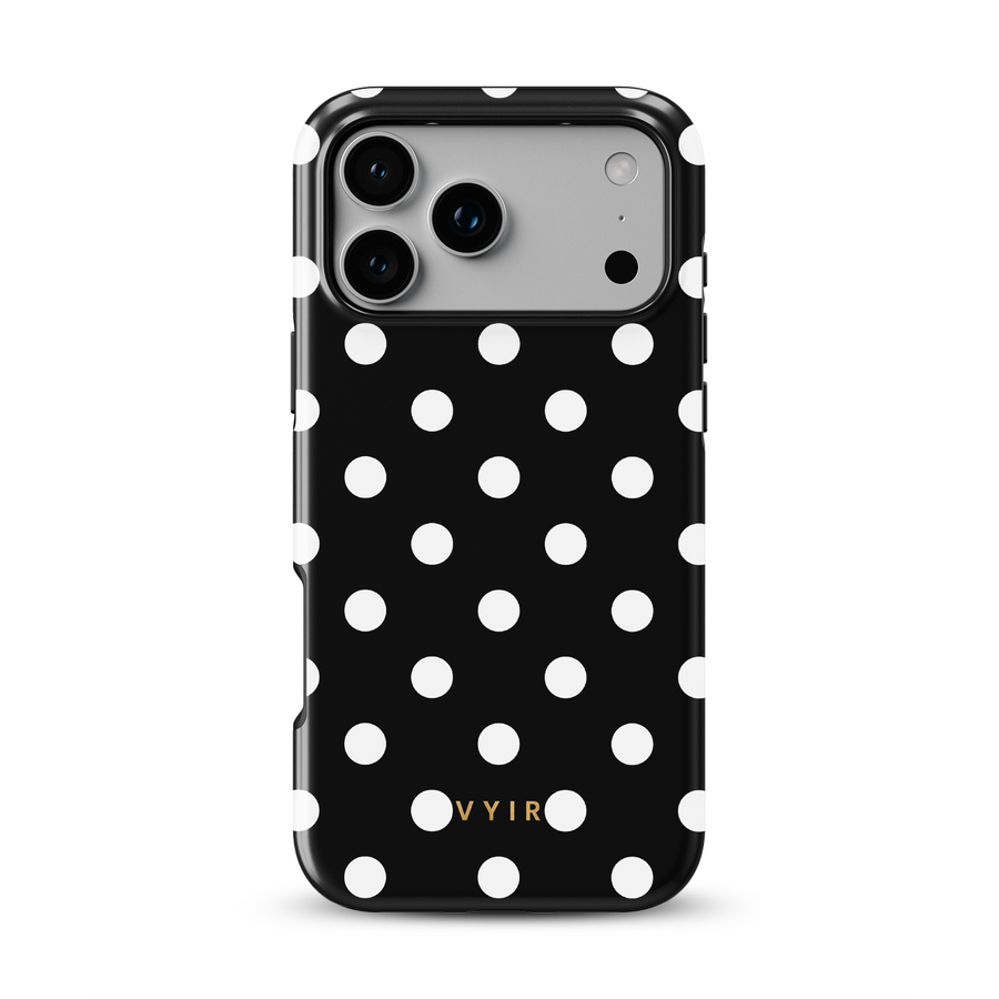 Classic Polka Dots, Black Noir - Tough MagSafe iPhone Hoesje