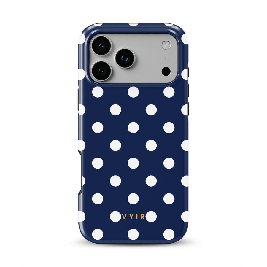Classic Polka Dots, Old Money Blue - Tough MagSafe iPhone Hoesje