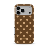Classic Polka Dots, Elegant Brown - Tough MagSafe iPhone Hoesje