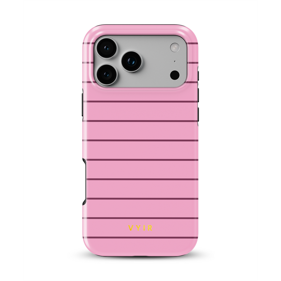 Horizontal Stripes, Blush Pink - Tough MagSafe iPhone Hoesje