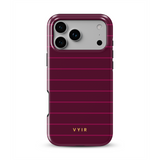 Horizontal Stripes, Merlot - Tough MagSafe iPhone Hoesje