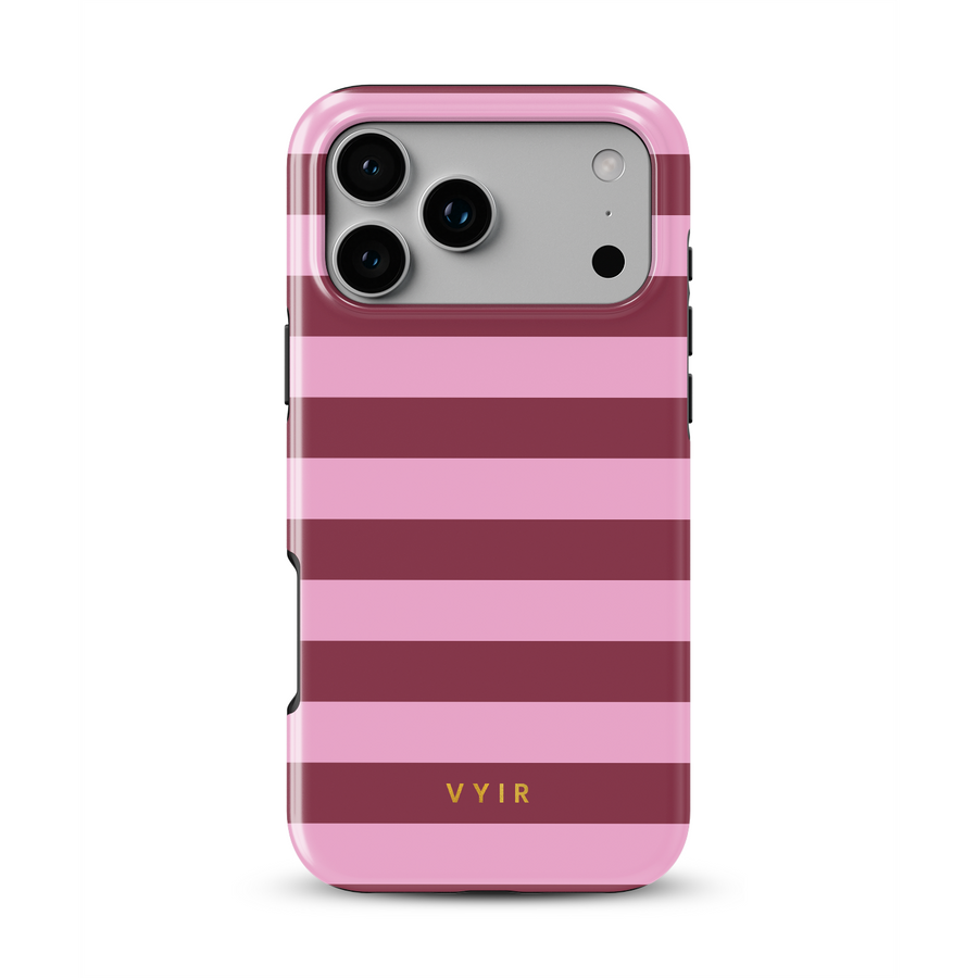 Horizontal Stripes, Candy Pink - Tough MagSafe iPhone Hoesje