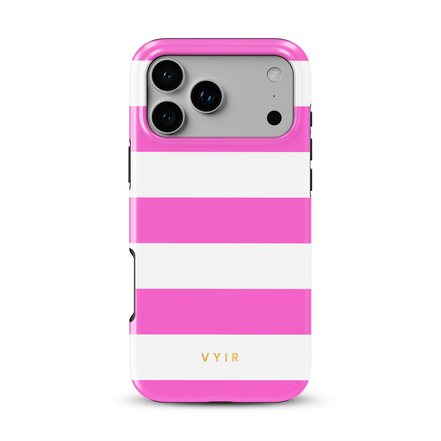 Horizontal Stripes, Fashion Pink - Tough MagSafe iPhone-hoesje