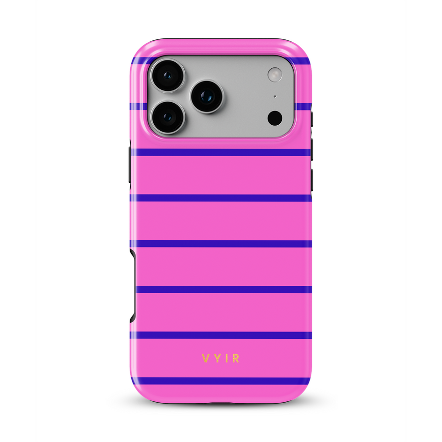 Horizontal Stripes, Pink Curtains - Tough MagSafe iPhone Hoesje