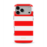 Horizontal Stripes, Red Silk - Tough MagSafe iPhone-hoesje