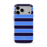 Horizontal Stripes, Rivoli Blue - Tough MagSafe iPhone Hoesje