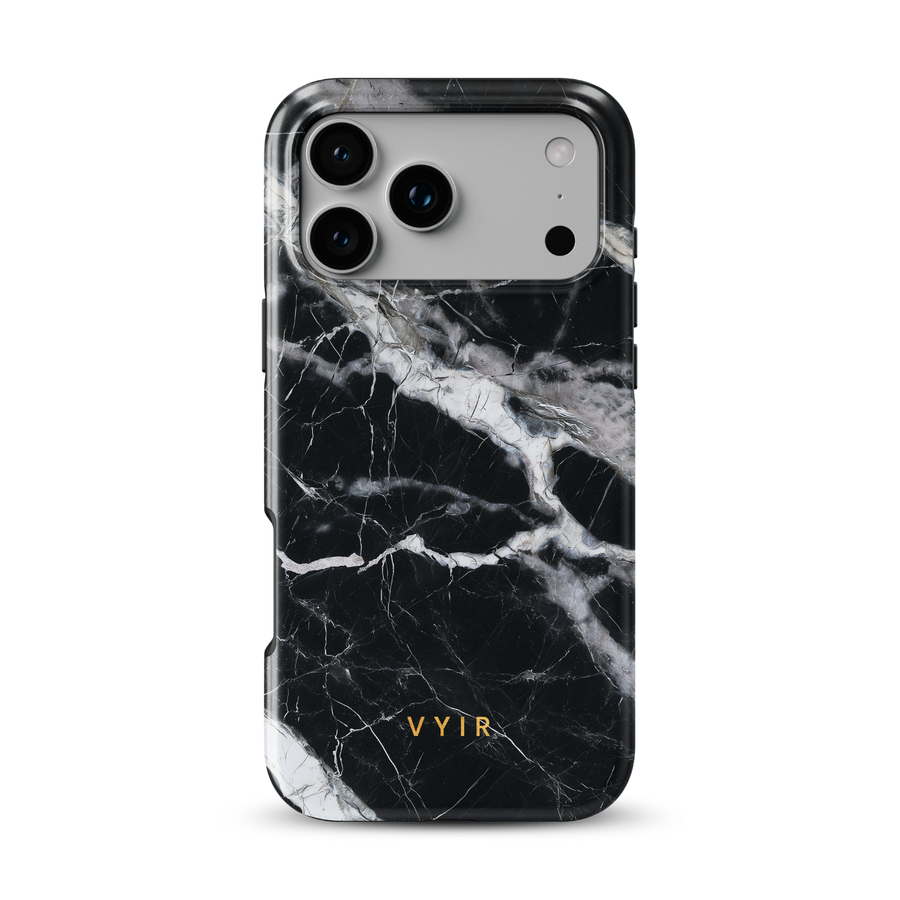 Italian Marble Zwart - Tough MagSafe iPhone Hoesje