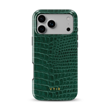 Croc Leather Print Jadegroen - Tough MagSafe iPhone Hoesje