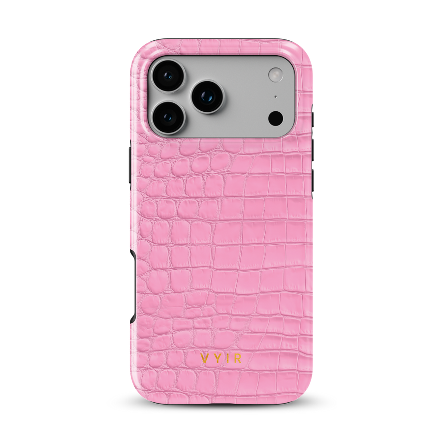 Croc Leather Print Roze - Tough MagSafe iPhone Hoesje