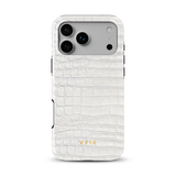 Croc Leather Print White - Tough Telefoonhoesje