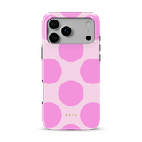 Large Polka Dots, Bubbly Pink - Tough MagSafe iPhone Hoesje