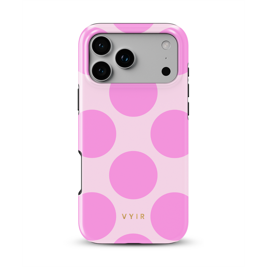 Large Polka Dots, Bubbly Pink - Tough MagSafe iPhone Hoesje