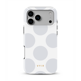 Large Polka Dots, Cloud Gray - Tough MagSafe iPhone Hoesje
