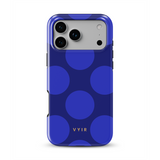 Large Polka Dots, Indigo Blue - Tough MagSafe iPhone Hoesje