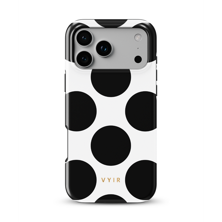 Large Polka Dots, Mono Black - Tough MagSafe iPhone Hoesje