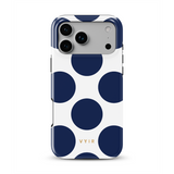 Large Polka Dots, Old Money Blue - Tough MagSafe iPhone Hoesje