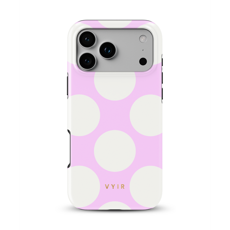 Large Polka Dots, Vanilla Pink - Tough MagSafe iPhone Hoesje