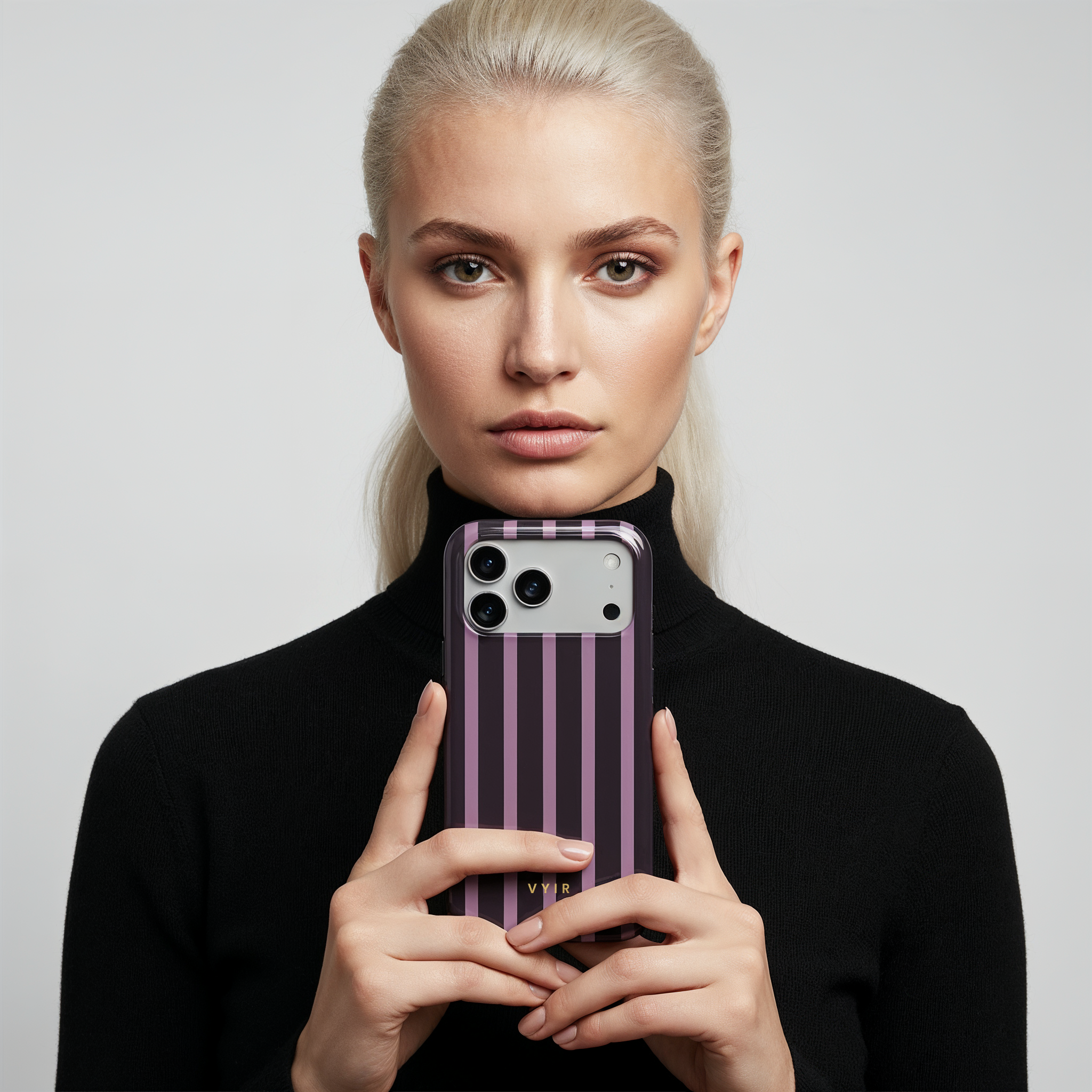 Luxe Stripes, Plum - Shockproof Phone Case - VYIR