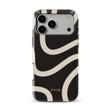 Swirl Lines, zwart en beige - Tough Telefoonhoesje