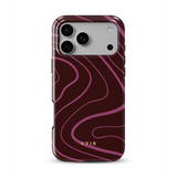 Swirl Lines, Bordeauxrood - Tough MagSafe iPhone Hoesje