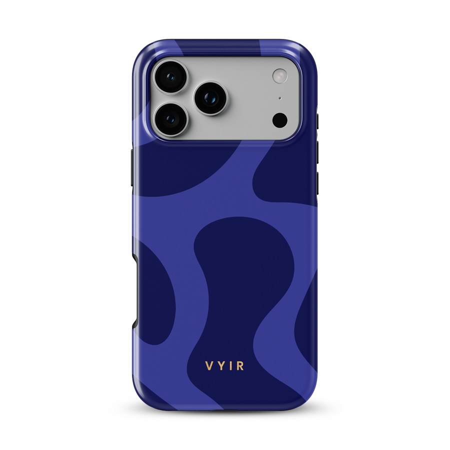 Swirl Lines, Marineblauw - Tough MagSafe iPhone Hoesje