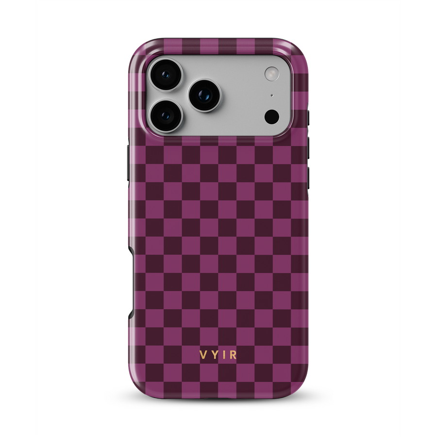 Tiny Checker, Burgundy - Tough MagSafe iPhone-hoesje
