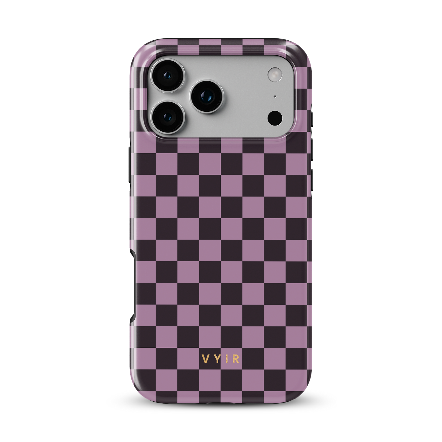 Tiny Checker, Plum - Shockproof MagSafe iPhone Case - VYIR