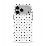Tiny Polka Dots, Zwart en Wit - Tough MagSafe iPhone Hoesje