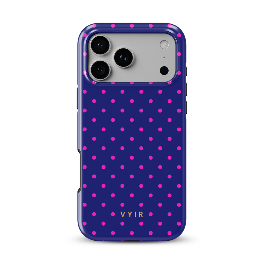 Tiny Polka Dots, Midnight Pink - Tough MagSafe iPhone Hoesje