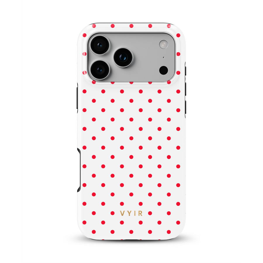 Tiny Polka Dots, Rode glans - Tough MagSafe iPhone-hoesje