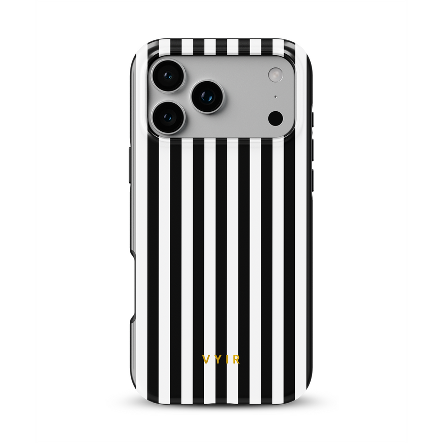 Vertical Stripes, Black and White - Tough MagSafe iPhone Hoesje
