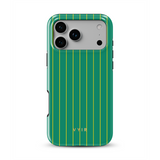 Vertical Stripes, Goldline Green - Tough MagSafe iPhone-hoesje