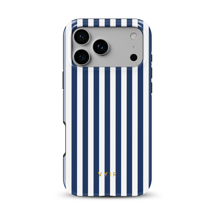 Vertical Stripes, Old Money Blue - Tough MagSafe iPhone Hoesje