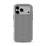 Vertical Stripes, Pinstripe Black and White - Tough MagSafe iPhone Hoesje