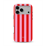 Vertical Stripes, Red Blush - Tough MagSafe iPhone Hoesje
