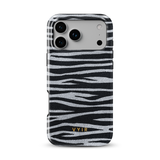 Zebra Gleam Silver - Tough MagSafe iPhone Hoesje