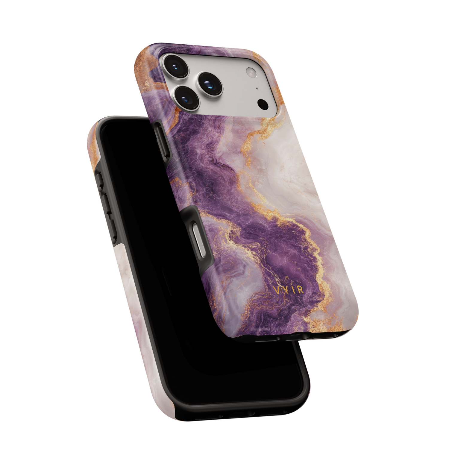 Golden Luxe Marble Purple - Shockproof Phone Case - VYIR