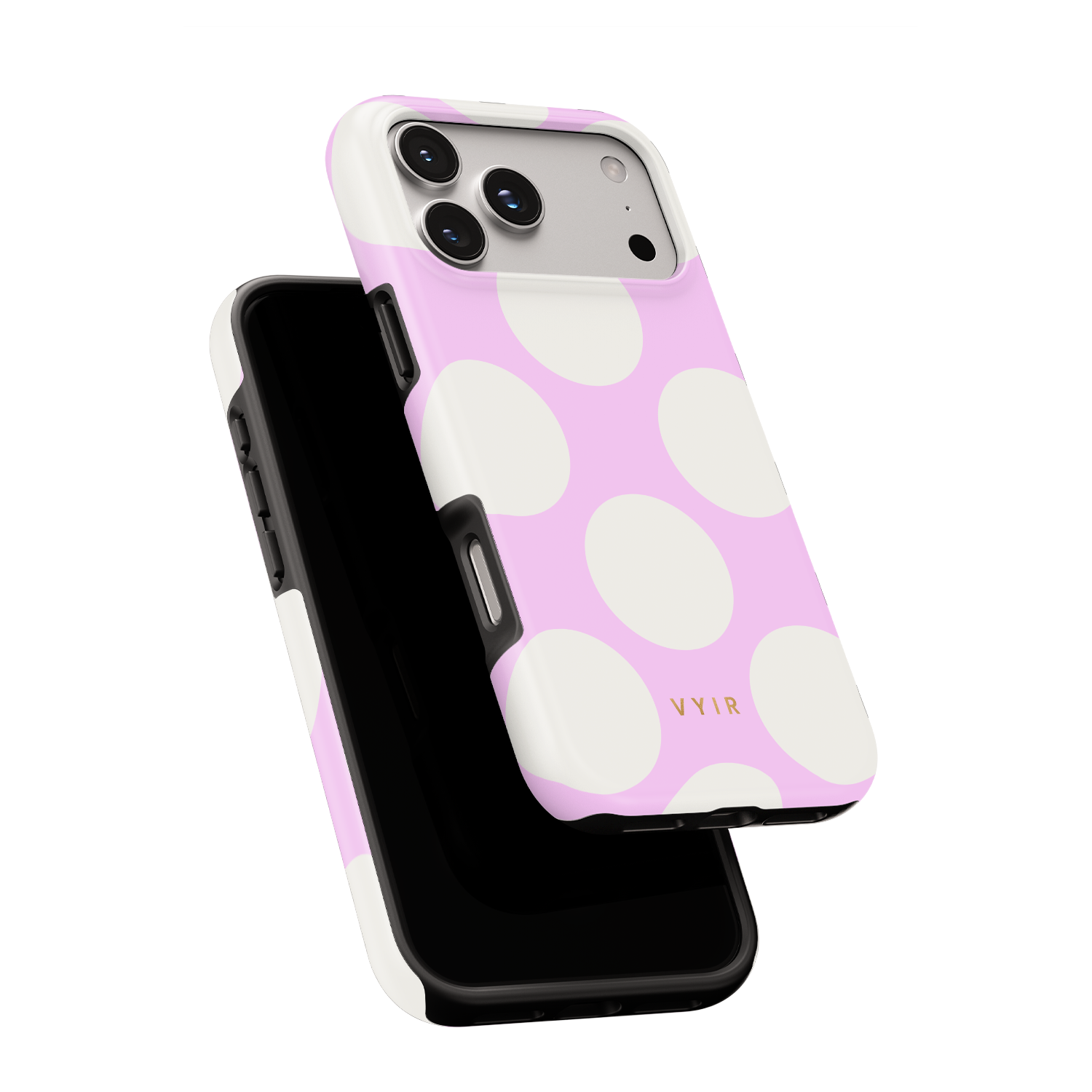 Large Polka Dots, Vanilla Pink - Shockproof MagSafe iPhone Case - VYIR