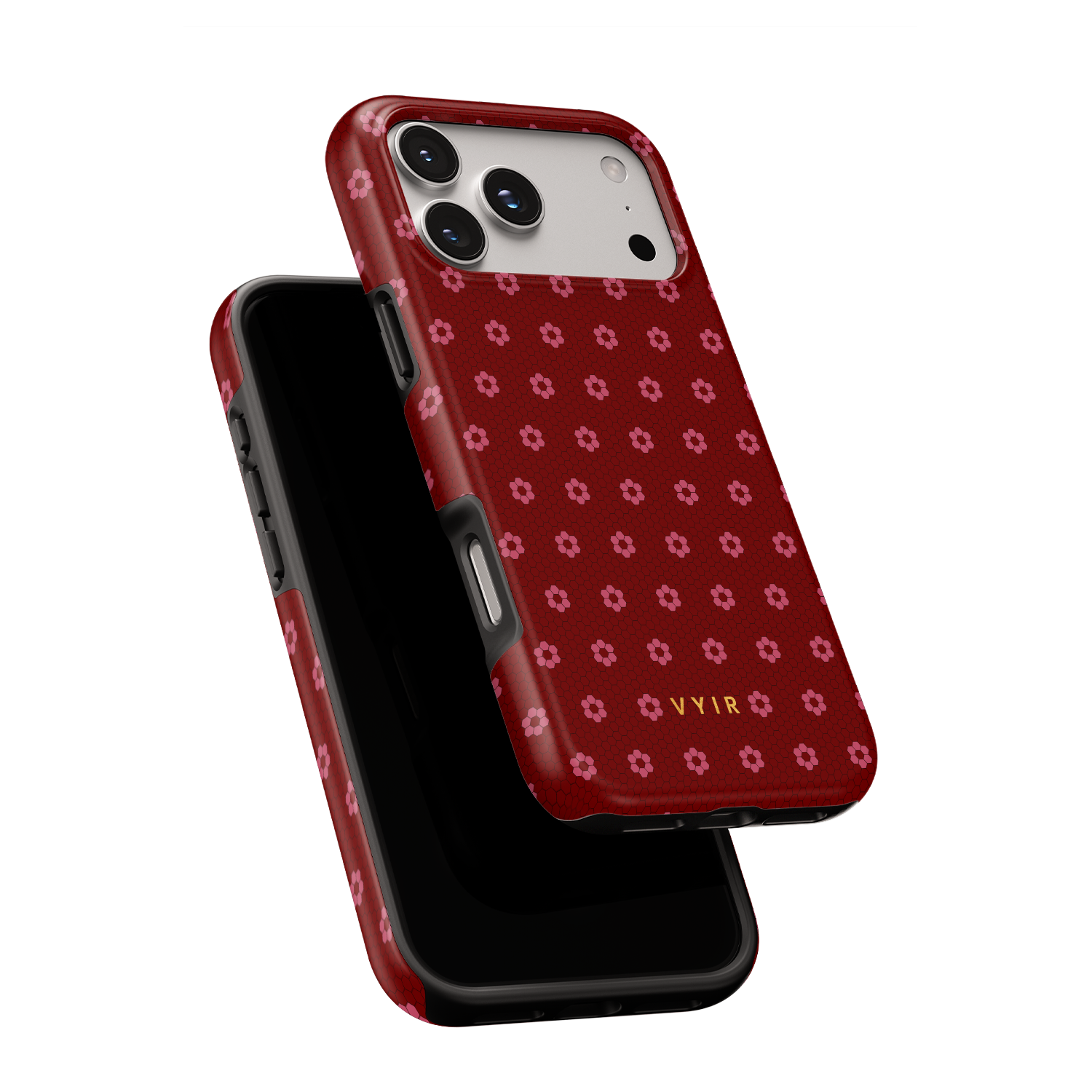 VYIR Signature Flowers, Passion Red - Shockproof Phone Case - VYIR