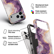 Golden Luxe Marble Purple - Shockproof Phone Case - VYIR
