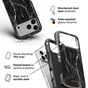 Pure Marble Black - Shockproof Phone Case - VYIR