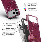 Pure Marble Burgundy - Shockproof Phone Case - VYIR