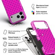 Tiny Polka Dots, Deep Pink - Shockproof Phone Case - VYIR