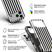 Vertical Stripes, Black and White - Shockproof Phone Case - VYIR