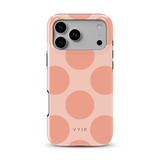 Big Polka Dots, Peach Pop - Tough iPhone Hoesje
