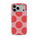 Big Polka Dots, Cherry Blush - Tough iPhone Hoesje