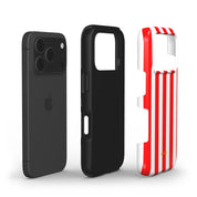 Vertical Stripes, Red Silk - Shockproof Phone Case - VYIR