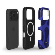 Swirl Lines, Navy Blue - Shockproof MagSafe iPhone Case - VYIR