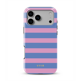 Horizontal Stripes, Periwinkle Dream - Tough MagSafe iPhone Telefoonhoesje