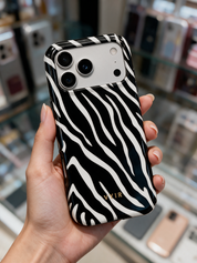 Zebra Luxe, Zwart en Wit - Tough Telefoonhoesje